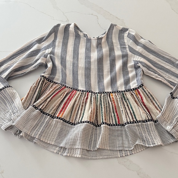 THML Tops - THML Striped Long Sleeve Blouse